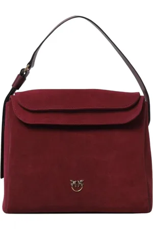 Pinko Taske, Dame, Rød, ONE SIZE, Uld, Burgundy Top Handle Skuldertaske