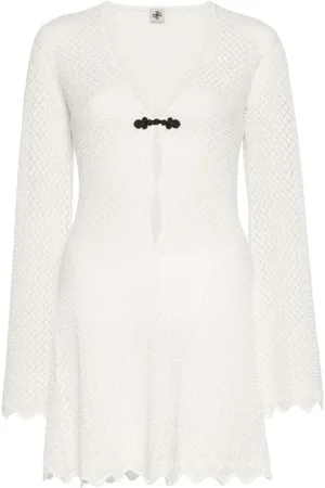THE GARMENT Kjole, Dame, Hvid, 2XS, Bomuld, Hvid Bomuld V-Hals Kjole