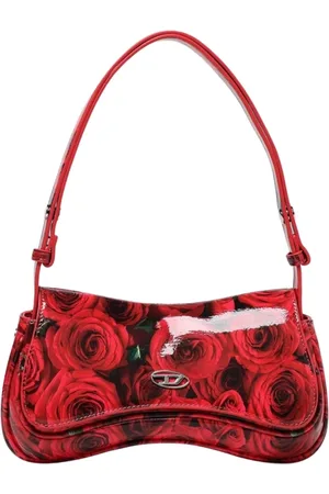 Diesel Taske, Dame, Rød, ONE SIZE, Uld, Rose Print Mini Skuldertaske