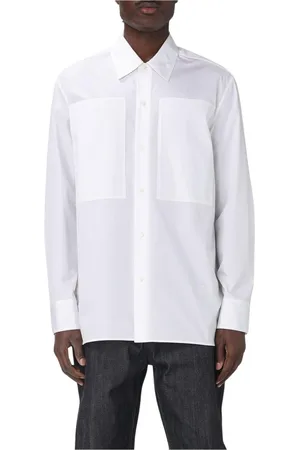 Jil Sander Skjorte, Herre, Hvid, L, Bomuld, Hvid Poplin Skjorte med Lommer