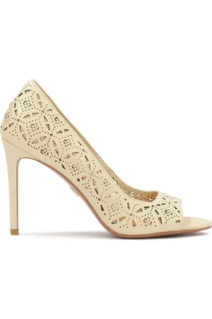 Kazar Sko, Dame, , 35 EU, Uld, Krem peep toe pumps med åbenværksmønster