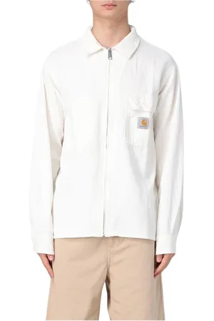 Carhartt Jakke, Herre, Hvid, L, Uld, Hvid Zip Skjorte Jakke Stilfuld