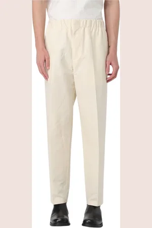 Jil Sander Bukser, Herre, , S, Creme High-Waist Straight-Leg Bukser