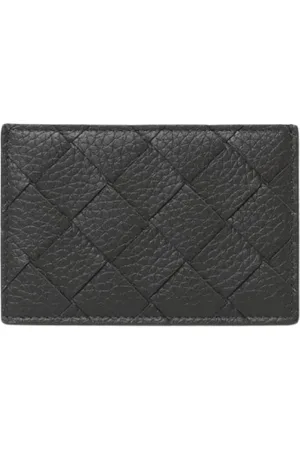 Bottega Veneta Tilbehør, Herre, Sort, ONE SIZE, Læder, Sort Læderkortholder Elegant Design