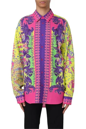VERSACE Skjorte, Herre, Flerfarvet, L, Barok Print Skjorte til Mænd