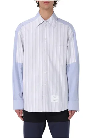 Thom Browne Skjorte, Herre, Flerfarvet, S, Bomuld, Multifarvet Stribet Poplin Skjorte