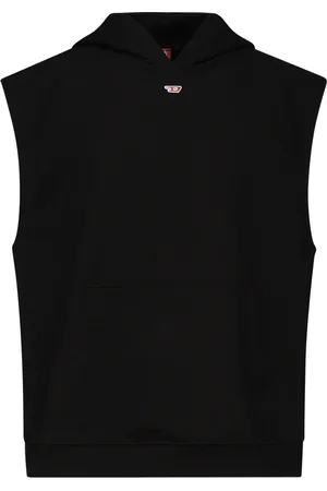 Diesel Sweathshirts & Hoodies, Herre, Sort, S, Bomuld, Sort Bomuld Hættetrøje Frakke Kængurulomme