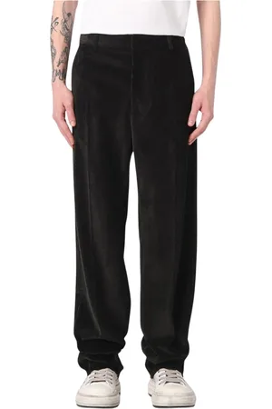 Dsquared2 Bukser, Herre, Sort, S, Bomuld, Luksuriøse Sorte Corduroy Afslappede Bukser