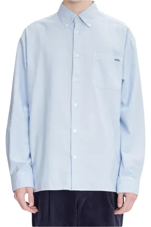 A.P.C. Skjorte, Herre, Blå, L, Bomuld, Grøn Oxford Skjorte Regular Fit