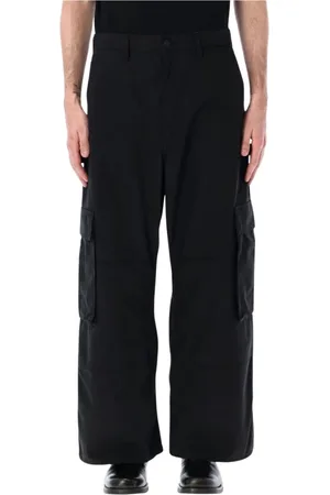 JUNYA WATANABE Bukser, Herre, Sort, M, Uld, Stilfulde Sorte Wide Leg Cargo Bukser