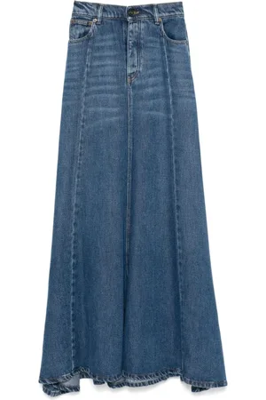 SEMICOUTURE Nederdel, Dame, Blå, 2XS, Uld, Multifarvet Nederdel Elevate Garderobe Levende Touch
