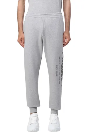 Alexander McQueen Bukser, Herre, Grå, S, Bomuld, Luksus Bomuld Sweatpants Afslappet Pasform