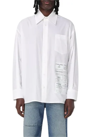 Maison Margiela Skjorte, Herre, Hvid, L, Bomuld, Hvid Oversized Sweater Afslappet Pasform