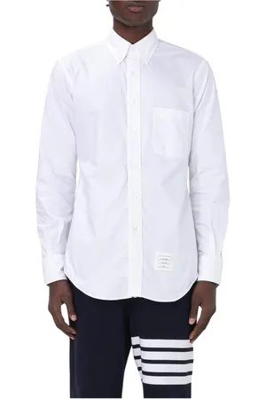 Thom Browne Skjorte, Herre, Hvid, S, Bomuld, Hvid Langærmet Casual Skjorte