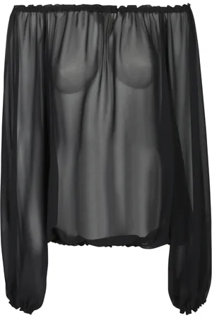 BLANCA Bluser & Skjorter, Dame, Sort, XS, Elegant Sort Topbeklædning med Samlet Detaljering