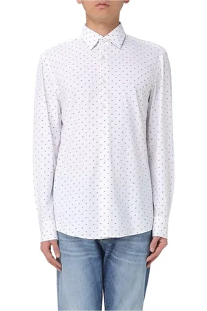 HUGO BOSS Skjorte, Herre, Hvid, 2XL, Bomuld, Hvidt Trykt Skjorte