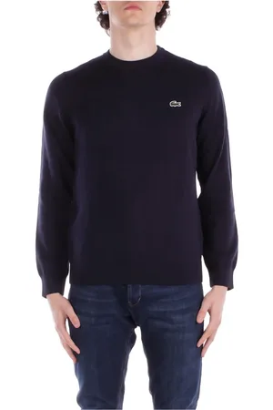 Lacoste Strik, Herre, Blå, 3XL, Bomuld, Blå Logo Sweater Regular Fit