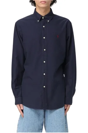 Ralph Lauren Skjorte, Herre, Blå, S, Bomuld, Klassisk Sort Oxford Skjorte Mænd