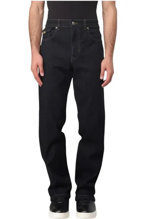 VERSACE Jeans, Herre, Blå, W34, Bomuld, Blå Klassiske Straight Leg Jeans