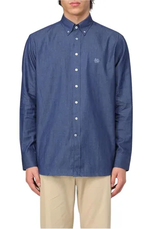 Etro Skjorte, Herre, Blå, XL, Denim, Blå Denim Skjorte til Moderne Mand