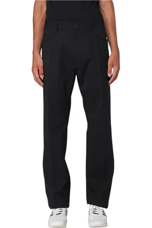 Dsquared2 Bukser, Herre, Sort, XL, Uld, Sorte Straight-Leg Bukser