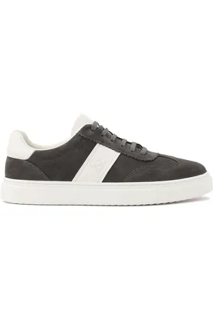 Kazar Sko, Herre, Grå, 43 EU, Uld, Grå ruskindssneakers med hvide indsatser