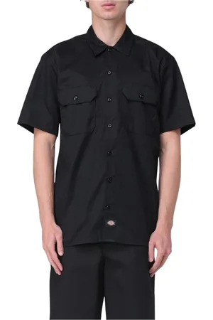 Dickies Skjorte, Herre, Sort, XL, Sort Button-Up Skjorte, Tidløs Stil