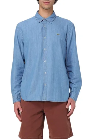 Lacoste Skjorte, Herre, Blå, L, Denim, Blå Denim Skjorte Langærmet
