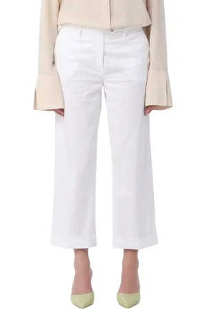 RE-HASH Bukser, Dame, Hvid, W31, Uld, Hvide Wide-Leg Cropped Bukser