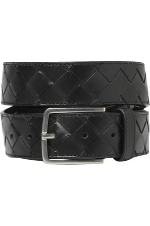 Bottega Veneta Tilbehør, Herre, Sort, 100 CM, Uld, Flettet Læderbælte Stilfuldt Design