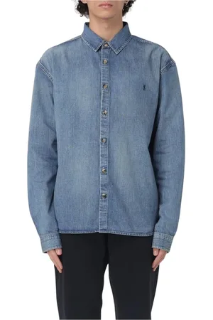 Saint Laurent Skjorte, Herre, Blå, M, Denim, Denim Casual Skjorte
