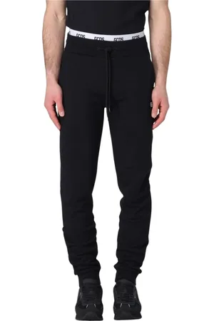 GCDS Bukser, Herre, Sort, M, Uld, Sorte Afslappede Sweatpants Moderne Stil