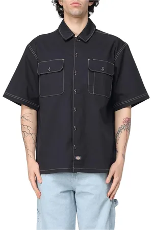 Dickies Skjorte, Herre, Sort, L, Alsindet Sand Button-Up Skjorte