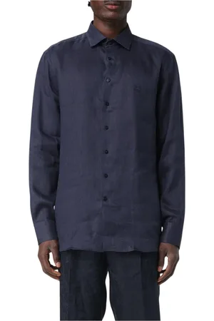 Etro Skjorte, Herre, Blå, 3XL, Klassisk Hvid Langærmet Skjorte