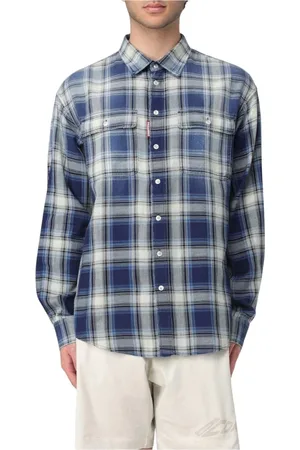 Dsquared2 Skjorte, Herre, Blå, M, Klassisk Button-Up Skjorte med Logo Detalje