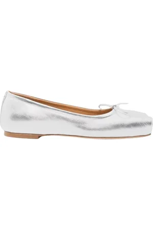 Aeyde Sko, Dame, Grå, 36 EU, Læder, Sølv Ballet Flats