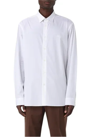 Burberry Skjorte, Herre, Hvid, L, Bomuld, Klassisk Hvid Poplin Skjorte