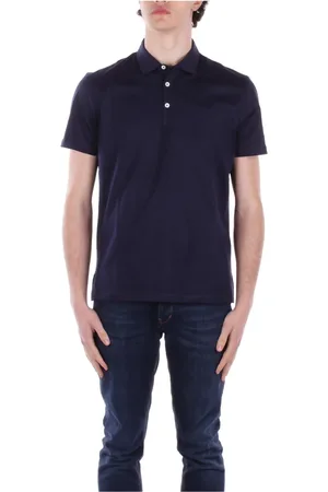 Dondup Top, Herre, Blå, L, Bomuld, Blå Logo Front Button Polo Skjorte