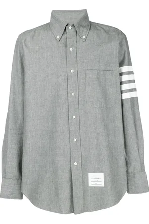 Thom Browne Skjorte, Herre, Grå, S, Bomuld, Casual Bluser