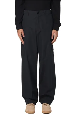 Stone Island Bukser, Herre, Sort, W36, Uld, Sorte afslappede cargobukser