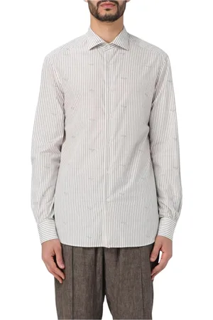 Emporio Armani Skjorte, Herre, , M, Bomuld, Elegant Stribet Skjorte