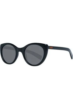 Ermenegildo Zegna Tilbehør, unisex, Sort, ONE SIZE, Uld, Sort Unisex Solbriller Polariseret Rund Ramme