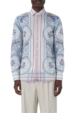 Etro Skjorte, Herre, Flerfarvet, XL, Silke Paisley Skjorte