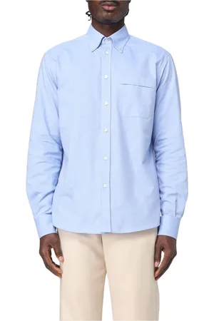 VALENTINO Skjorte, Herre, Blå, 2XL, Bomuld, Klassisk Langærmet Oxford Skjorte