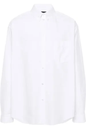 Balenciaga Skjorte, Herre, Hvid, L, Bomuld, Hvid Poplin Skjorte til Mænd