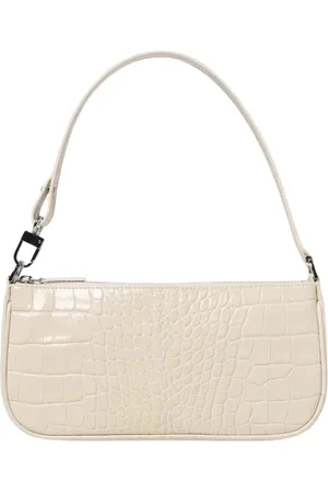 By Far Taske, Dame, , ONE SIZE, Uld, Krokopræget skuldertaske i gul creme