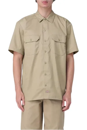 Dickies Skjorte, Herre, Grøn, S, Sort Button-Up Skjorte, Tidløs Stil