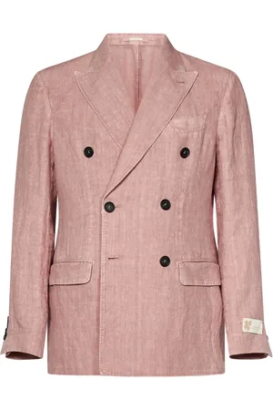 MASSIMO ALBA Jakke, Herre, Lyserød, XL, Linned, Rosa Linned Dobbeltbrystet Blazer Overbeklædning