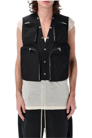 Rick Owens Jakke, Herre, Sort, L, Nylon, Ærmeløs Jakkevest
