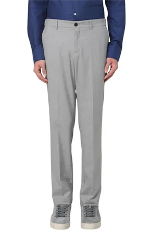 HUGO BOSS Bukser, Herre, Grå, 4XL, Elegant Sorte Straight Leg Dress Bukser